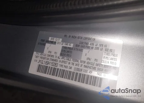 2017 Mazda Mazda6 Touring из США, поврежденный, VIN JM1GL1V59H1153353